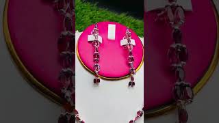 Rhodolite silver jewelry set available for sale Stone weight 100 silver Include  nacklece [upl. by Lirrad]