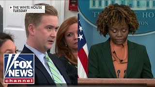 Peter Doocy grills Karine JeanPierre Was this leaked [upl. by Tsuda278]