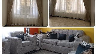 LIVINGROOM FACELIFTSeat upholsteryCurtain InstallationOur services [upl. by Ataner363]