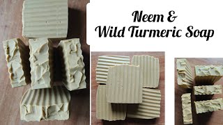 Neem amp Wild Turmeric Soap MakingCold Process SoapSoap MakingHandmade SoapsNeem SoapTurmeric [upl. by Vaientina]