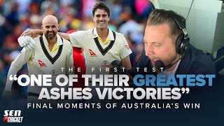 The final runs of Australias EPIC Ashes victory at Edgbaston  SEN Cricket commentary highlights [upl. by Ming]