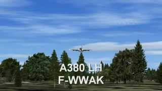 A380 Landing at Hamburg  Finkenwerder FSX [upl. by Aenert]