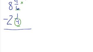 Subtracting Mixed Numbers with Unlike Denominators [upl. by Tezile]