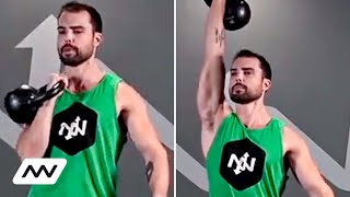 Single Arm Kettlebell Press Exercise  Onnit Tutorial [upl. by Anilos]