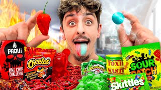 Eating the Worlds Spiciest VS Sourest Food  Challenge [upl. by Yragerg]