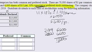 Calculating Dividends for Cumulative Preferred Stock MOM [upl. by Horst]