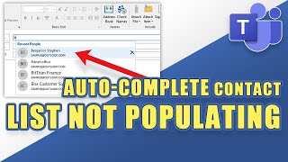 FIX Outlook AutoComplete Contact List Not Populating in TO CC or BCC Field [upl. by Toor]