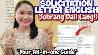 SOLICITATION LETTER ENGLISH SAMPLE WITH DETAILED EXPLANATION  PAANO GUMAWA NG SOLICITATION LETTER [upl. by Dorison]