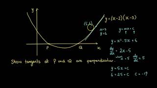 Using differentiation to find the tangent and normal to a graph GCSE further maths guide calculus [upl. by Lindon]