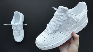 HOW TO LACE NIKE COURT VISION LOW LOOSELY COOL WAY [upl. by Letty]