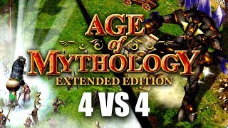 AGE of MYTHOLOGY 4 VS 4  PARTIDA LEGENDARIA TITANES y CONQUISTA ATLANTE [upl. by Adnik]