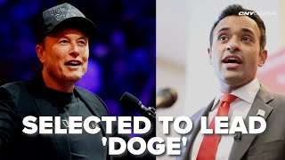 Trump selects Elon Musk Vivek Ramaswamy to lead DOGE [upl. by Hermie842]