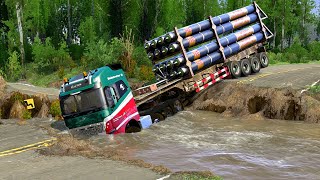 Amazing Truck with Big Engine Power  Spintires Mudrunner [upl. by Athene]