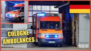 Germany Cologne Ambulances Responding From Fire Station Collection [upl. by Htiel172]