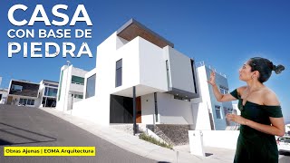 CASA ELEGANTE con base de piedra y madera  Obras Ajenas  EOMA Arquitectura y Diseño [upl. by Hervey997]