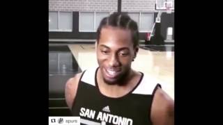 Kawhi Leonard Says quotIndubitablyquot Causing a 1 Minute Laughing Fit [upl. by Ymerej777]