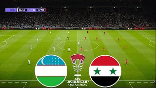 UZBEKISTAN vs SYRIA  AFC Asian Cup 2023 Qatar  Group  B  Full Match All Goals  PES Gameplay [upl. by Tillie756]