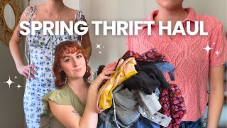 spring 2024 thrift haul amp tryon  urban outfitters brandy melville amp more [upl. by Inalan]