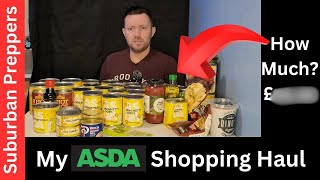 Asda Shopping Haul  UK Prepping See What I Bought For Less Than £30 [upl. by Acirema768]