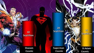 Superman Vs Black Adam Vs Shazam Power Level [upl. by Eineg]