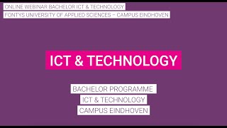 Webinar ICT amp Technology  Fontys ICT [upl. by Imray991]