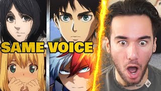 Attack On Titan Voice Actors Same Anime Characters REACTION [upl. by Nightingale]