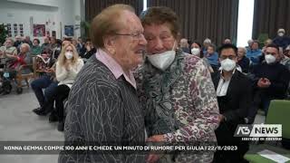 NONNA GEMMA COMPIE 100 ANNI E CHIEDE UN MINUTO DI RUMORE PER GIULIA  22112023 [upl. by Anikes]