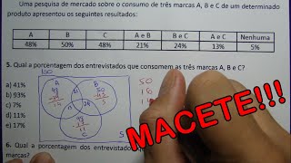 6 QUESTÕES PROBLEMAS COM CONJUNTOS  DIAGRAMA DE VENN [upl. by Hindorff]