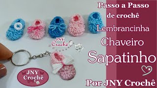 LEMBRANCINHA de crochê  Sapatinho  JNY Crochê [upl. by Enivid]