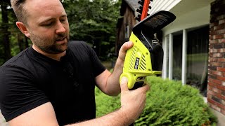 Ryobi 40V Battery Powered 18 inch Hedge Trimmer Review [upl. by Aissej]