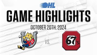 OHL Highlights Barrie Colts  Ottawa 67s Oct 20 2024 [upl. by Erelia283]