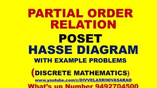 HASSE DIAGRAM  EXAMPLE PROBLEMS ON HASSE DIAGRAM  PARTIAL ORDER RELATION  POSET  EXAMPLES  DMS [upl. by Augustine797]