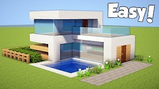 Minecraft How to Build a Small amp Easy Modern House  Tutorial 20 [upl. by Ocirderf]