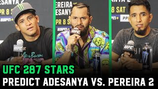 UFC 287 stars predict Israel Adesanya vs Alex Pereira 2 [upl. by Dinsmore]