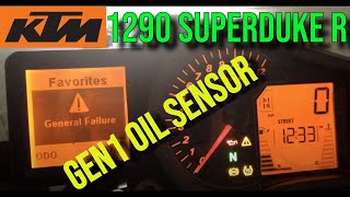 KTM 1290 Superduke R Oil Temperature Sensor Replacement Problems Gen 1 2  HOW TO 4K [upl. by Ahsiemat67]