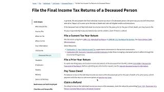 Filing a tax return on behalf of a deceased person [upl. by Kered436]