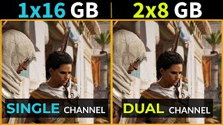 ✔️Single 16 GB vs Dual 2x8 GB RAM in 2023  ✔️Single vs Dual Channel 1440p and 4K Tests [upl. by Lairea441]