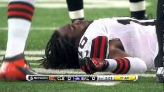 Josh Cribbs Gets KOd versus Ravens 92712 HD [upl. by Siwel]