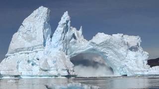 iceberg crashing in Diskobay Greenland [upl. by Ellierim]