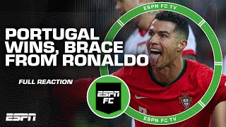 RONALDO BRACE 😱 FULL REACTION to Portugals win over Poland  ESPN FC [upl. by Gnahk]