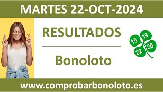 Resultado del sorteo Bonoloto del martes 22 de octubre de 2024 [upl. by Nodnas305]