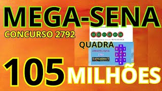 Mega sena concurso 2792 PRÊMIO ESTIMADO R10500000000 milhões DEZENAS DE OURO [upl. by Derwon130]