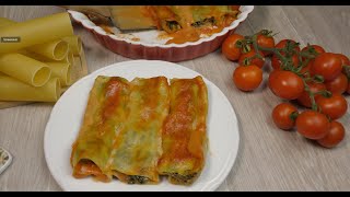 CANNELLONI RIPIENI al forno Ricotta e Spinaci RICETTA Facile e Veloce [upl. by Hudson992]