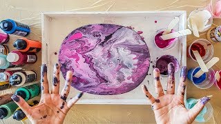 Akrilik Boya Akıtmayla Mermer Görünümü Nasıl Yapılır  DIY Acrylic Pouring [upl. by Nivlem]