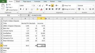 Excel 2010 Tutorial For Beginners 4  AutoSum Function Microsoft Excel [upl. by Adnaw862]