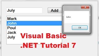 Visual Basic NET Tutorial 7  How to use a Listbox in VBNET [upl. by Lisette]