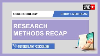 GCSE Sociology  Study Livestream  Research Methods Recap [upl. by Tammy702]