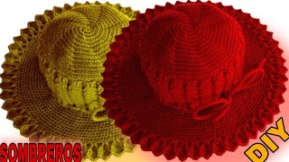 Patrón único para tejer SOMBREROS a crochet PASO A PASO Punto PETÁLOS 3D [upl. by Airretnahs861]