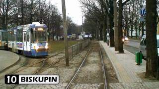 Tramwajem po Wrocławiu  Linia 10 cz IV LEŚNICA  BISKUPIN [upl. by Yelhsa]