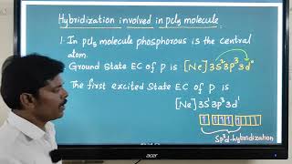 SP3d HYBRIDISATION FORMATION OF PCl5phosphorus Penta chloride [upl. by Nannerb]